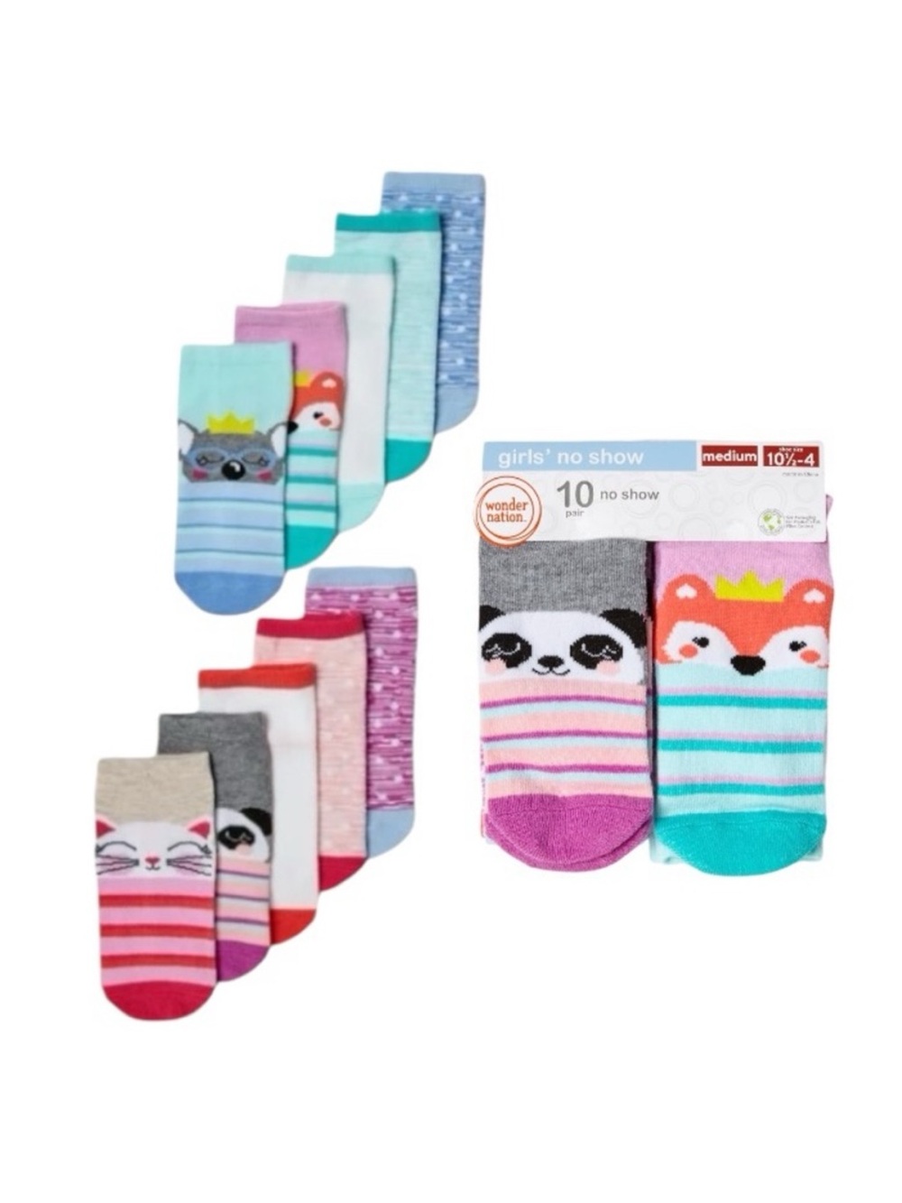 Wonder Nation Animal Print No Show Socks